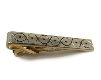 Modernist Shapes Design Tie Clip Tie Bar: Vintage Gold Tone - Stand Out from the Crowd with Class