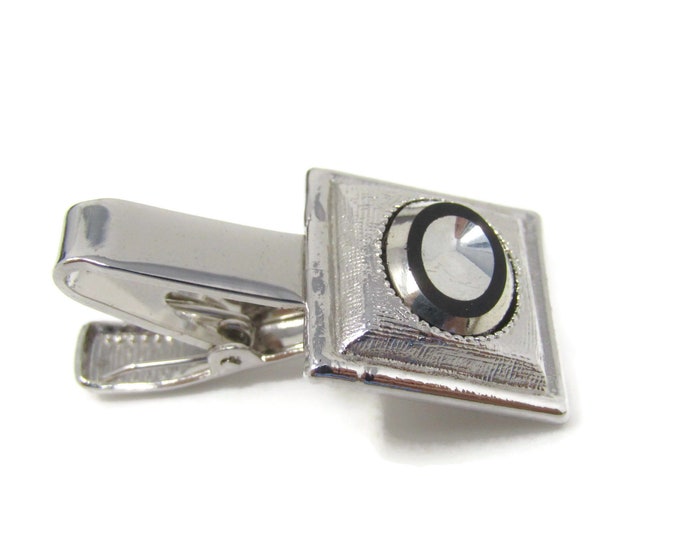 Shiny Silver Jewel Tie Clip Tie Bar: Vintage Silver Tone - Stand Out from the Crowd with Class