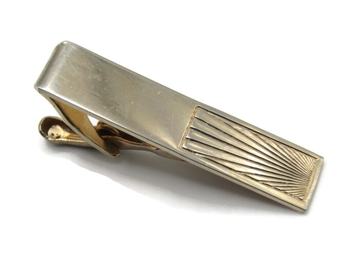 Vintage Tie Clip Tie Bar Star Burst and Smooth Pattern Classic Good Design Men's Jewelry