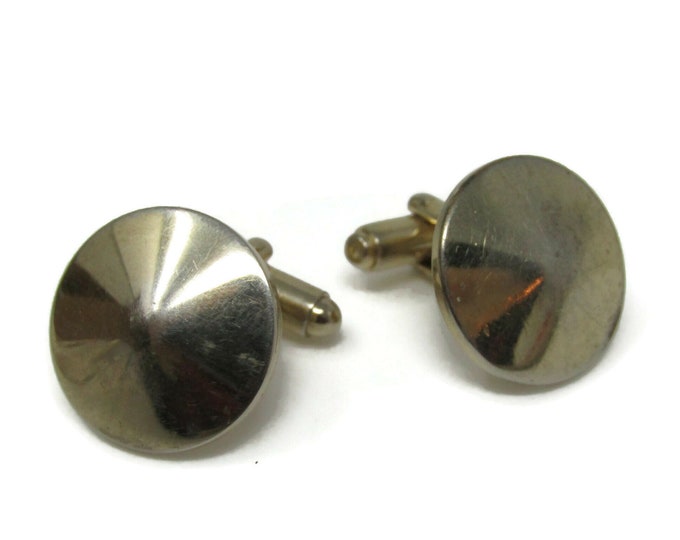 Smooth Cone Cufflinks Gold Tone Vintage Men's Jewelry Beautiful Design