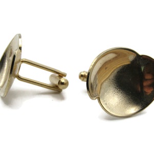 Abstract Oval Shapes Cuff Links Men&#39;s Jewelry Gold Tone