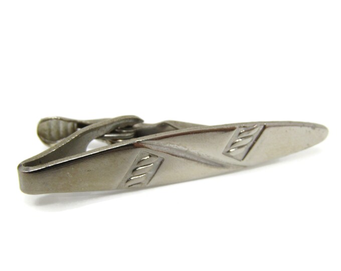 Modernist Twist Tie Bar Clip Vintage Silver Tone Stand Out w/ Style Fit In with Class