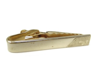Flower Corner Tie Clip Tie Bar: Vintage Gold Tone - Stand Out from the Crowd with Class