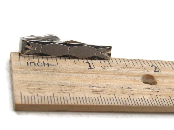 Etched Triangle And Dot Pattern Tie Clip Tie Bar … - image 4