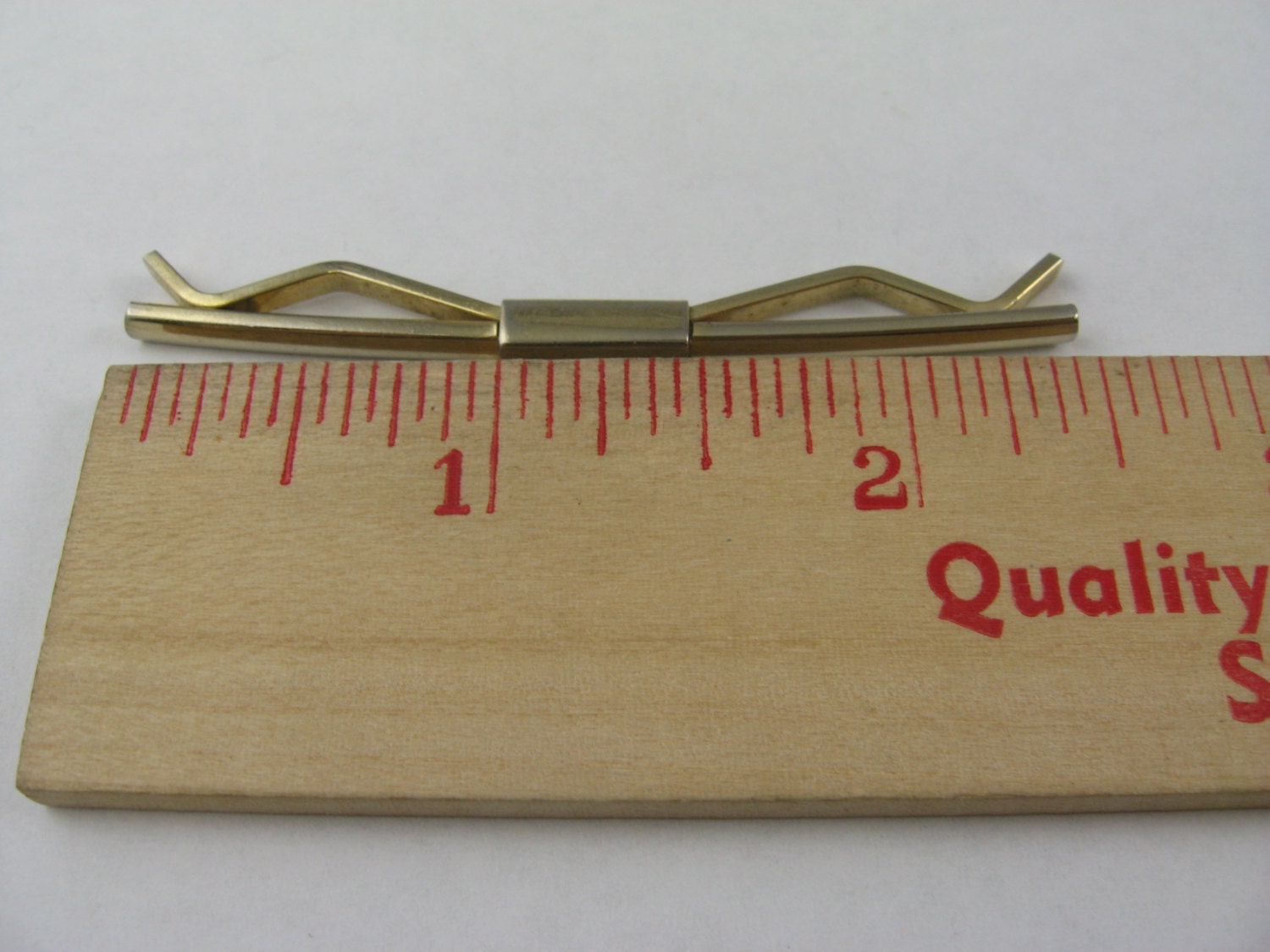 Vintage Men's Tie Collar Bar Clip Jewelry Faded Gold Tone Classic