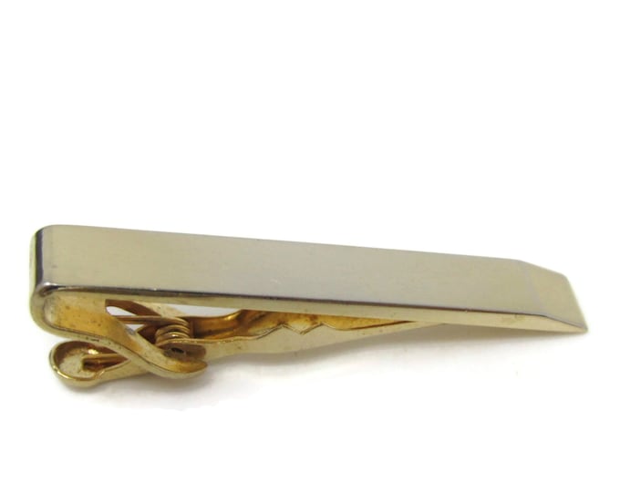 Wedge Tip Tie Clip Bar Gold Tone Vintage Men's Jewelry Nice Design