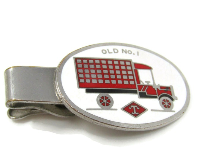 Truck Old No. 1 Tie Clip Bar Silver Tone Vintage Men's Jewelry Nice Design