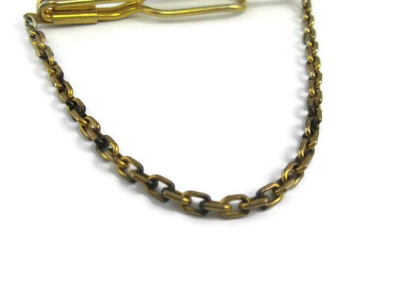 Vintage Tie Bar Clip: Chain Gold Tone Design - image 2