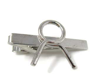 Vintage Bent Wire Tie Clip: Industrial Silver Tone Tie Bar