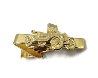 Vintage Gold Tone Car Tie Bar: Men's Jewelry