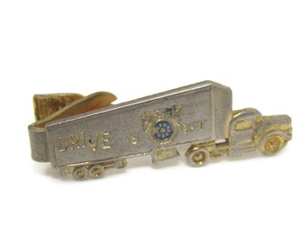 Vintage Truckers Union Tie Clip: Gold Tone IB OFT Tie Bar
