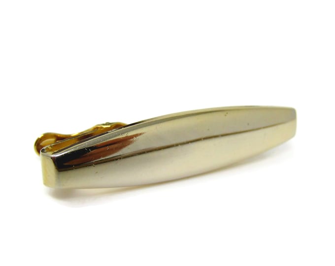 Smooth Rounded Gold Tone Tie Clip Men's Vintage Tie Bar Made in USA