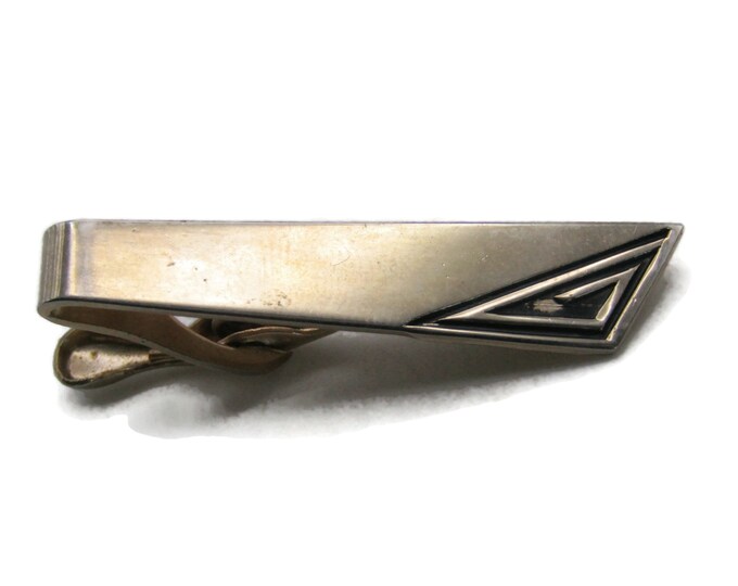 Tapered Triangle Swirl Tie Clip Tie Bar Men's Jewelry Gold Tone