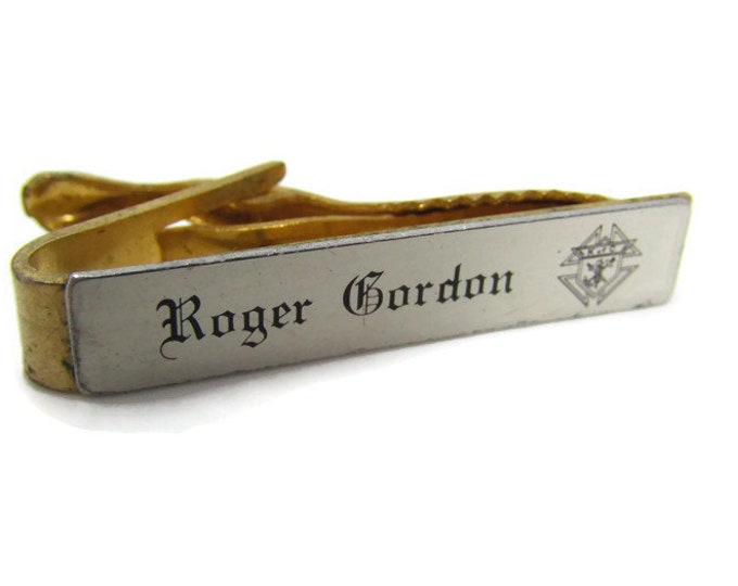 Roger Gordon Tie Clip Vintage Tie Bar: Gold Tone