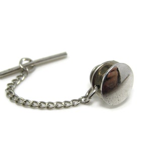 Classic Oval Tie Pin Tack Silver Tone Vintage Men&#39;s Jewelry Nice Design