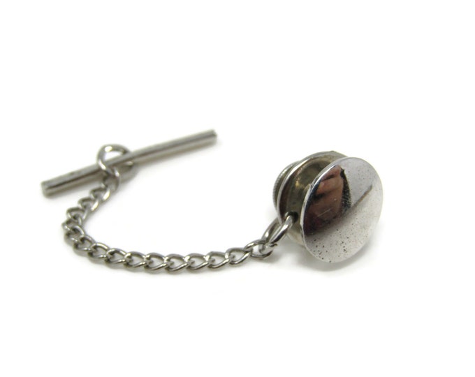 Classic Oval Tie Pin Tack Silver Tone Vintage Men's Jewelry Nice Design