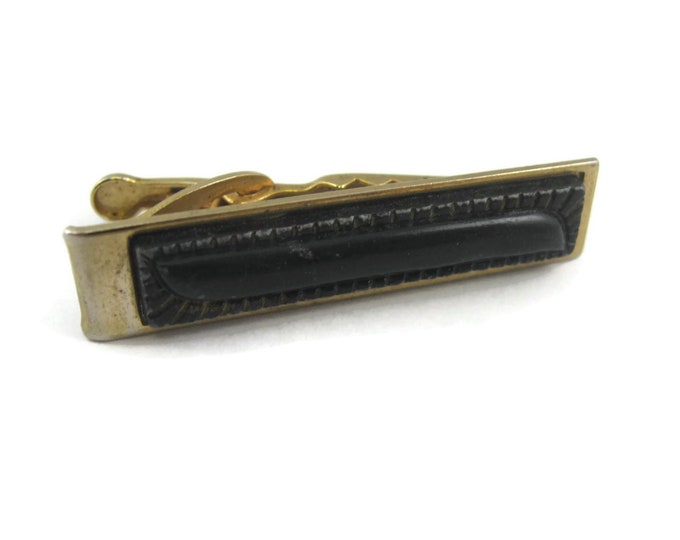 Vintage Men's Tie Bar Clip Jewelry: Black Art Deco Design Center