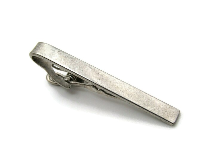 Classic Design Brushed Finish Industrial Steampunk Silver Tone Tie Bar Tie Clip Men's Jewelry
