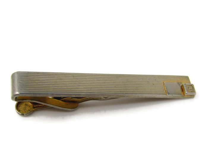 Modernist Tie Clip Men's Vintage Gold Tone Wonderful Design