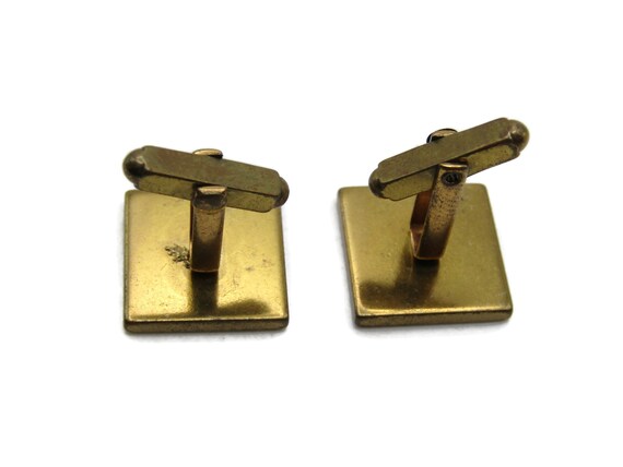 Square Cuff Links With Oval Shapes Brushed Finish… - image 3