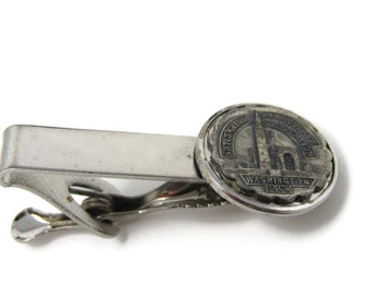 Vintage National Shrine DC Tie Clip: Silver Tone Tie Bar