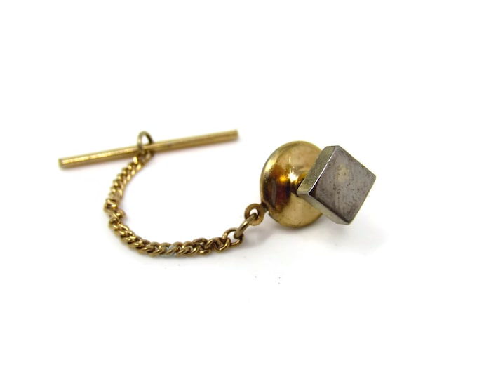 Vintage Tie Tack Tie Pin: Square 3D Design