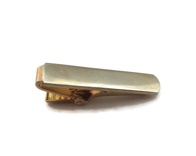 Vintage Men's Tie Bar Clip Jewelry: Faded Gold Tone Classic Style