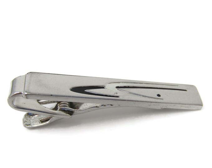 Modernist Swoops Tie Clip Tie Bar: Vintage Silver Tone - Stand Out from the Crowd with Class