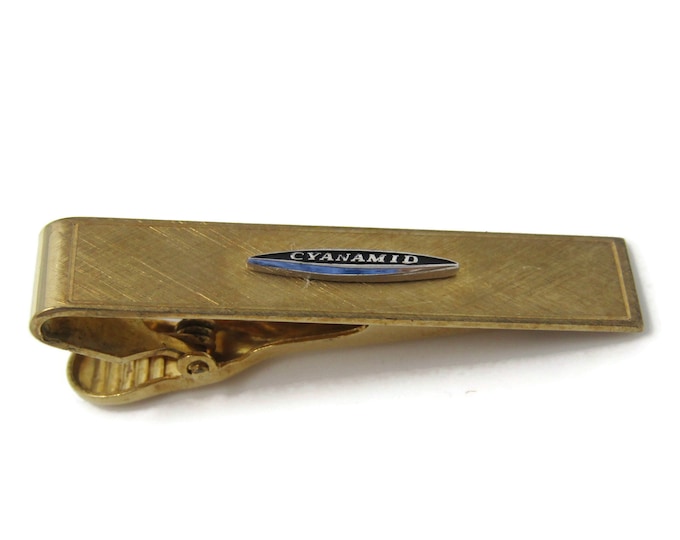 Cyanamid Pharmaceutical Company Tie Clip Tie Bar: Vintage Gold Tone - Stand Out from the Crowd with Class