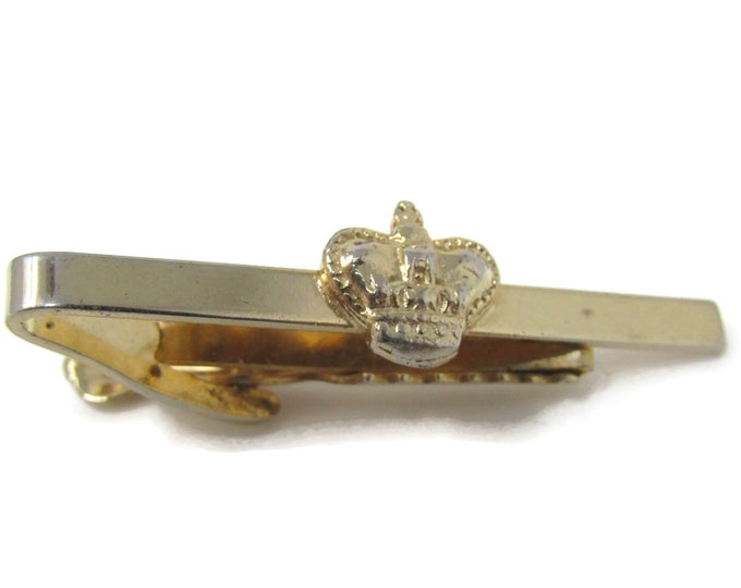 Crown Tie Clip Tie Bar: Vintage Gold Tone - Stand Out from the Crowd with Class