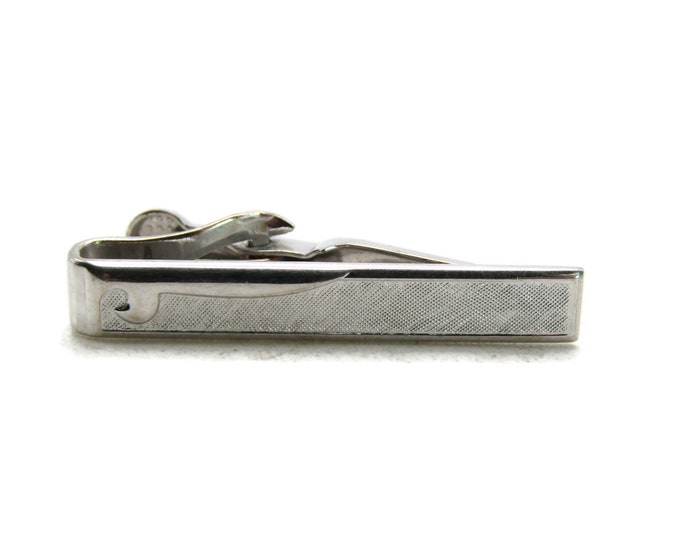 Textured & Wave Shape Tie Clip Silver Tone Tie Bar Men's Jewelry