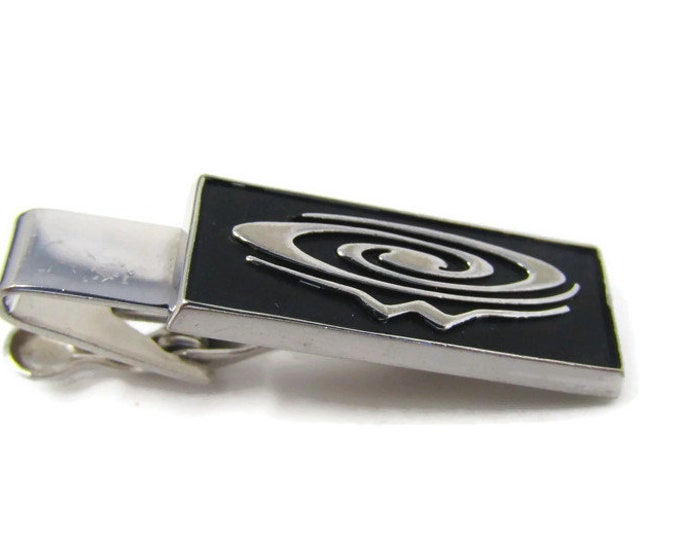 W Swirl Logo Tie Clip Vintage Tie Bar: Excellent Design & Quality Silver Tone