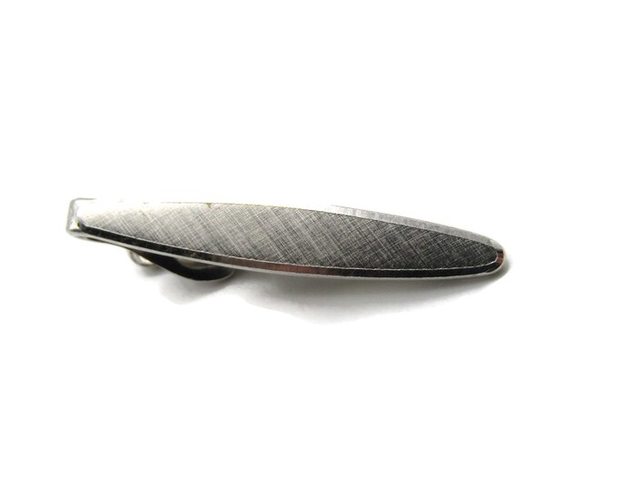 Classic Rounded Edge Tapered Edge Brushed Finish Silver Tone Tie Bar Tie Clip Men's Jewelry
