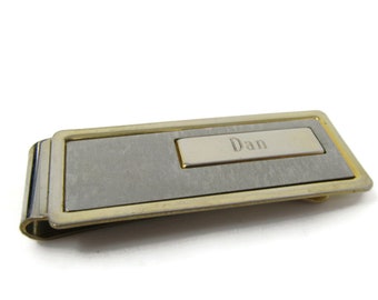 DAN Money Clip Vintage Gold Tone Nice Sleek Design