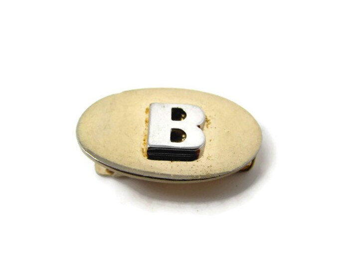 Letter B Tie Clip Vintage Tie Bar: Initial "B" Nice Design