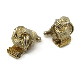 Infinity Knot Cufflinks Vintage Men's Jewelry Nice Quality Mesh Wrap Style