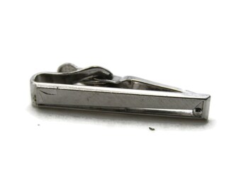 Brushed Etched And Cut Out Design Tie Clip Tie Bar Men's Jewelry Silver Tone