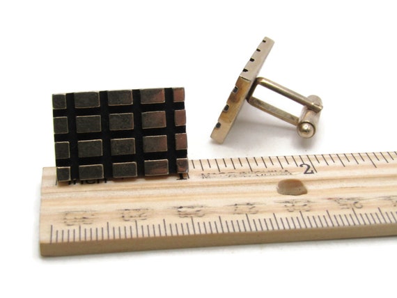Square & Rectangle Pattern Cuff Links Men's Jewek… - image 4