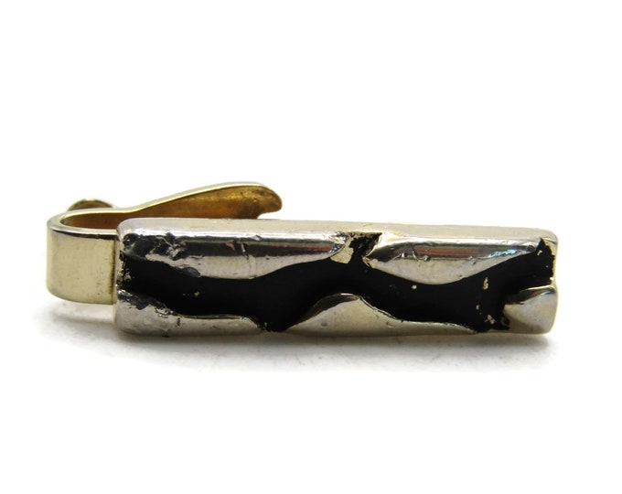 Abstract Stone Design Tie Clip Tie Bar Men's Jewelry Gold Tone