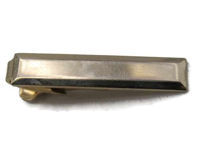 Beveled Edge Classic Tie Clip Modernist Tie Bar Men's Jewelry Gold Tone