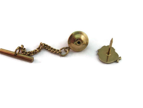 Vintage Men's Tie Tack Pin Jewelry: Fat Bird Gold… - image 4