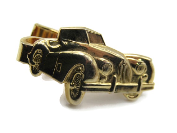 Vintage Tie Clip Tie Bar Gold Tone Classic Car Ve… - image 1