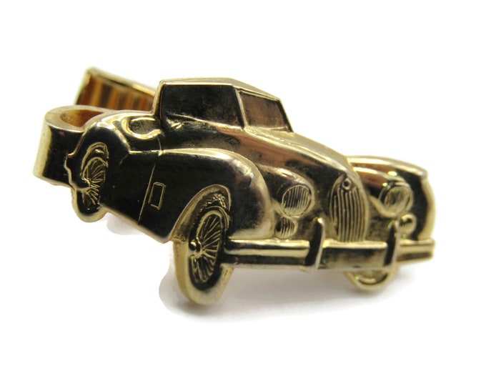 Vintage Tie Clip Tie Bar Gold Tone Classic Car Vehicle Men's Jewelry
