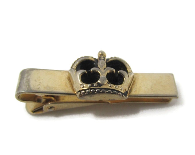 Crown Tie Clip Tie Bar: Vintage Gold Tone - Stand Out from the Crowd with Class