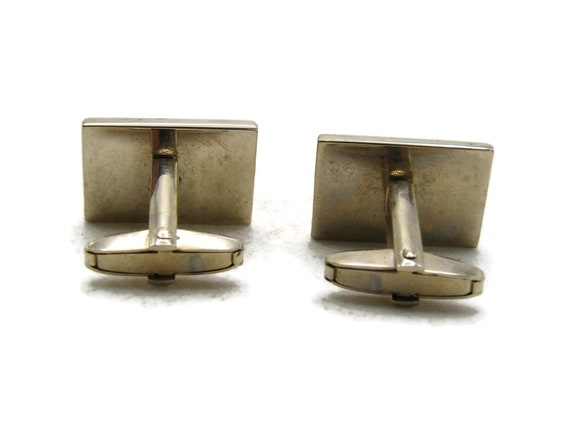 Textured Rectangle Cuff Links Etched Edge Gold To… - image 3