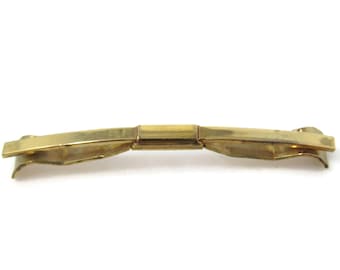 Vintage Tie Collar Clip Bar Flat Front Gold Tone Vintage Men's Jewelry Nice Design 12K Gold Fill
