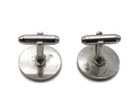 Circle With Lines Motif Cuff Links Men's Jewelry … - image 3