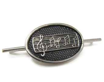 Music Musical Notes Collar Bar Clip Vintage Men's Jewelry