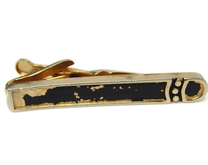 Aztec Style Clip Men's Vintage Tie Bar Gold Tone