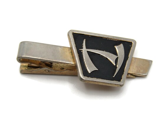 Vintage Initial H Tie Clip: Silver Tone Monogram … - image 1
